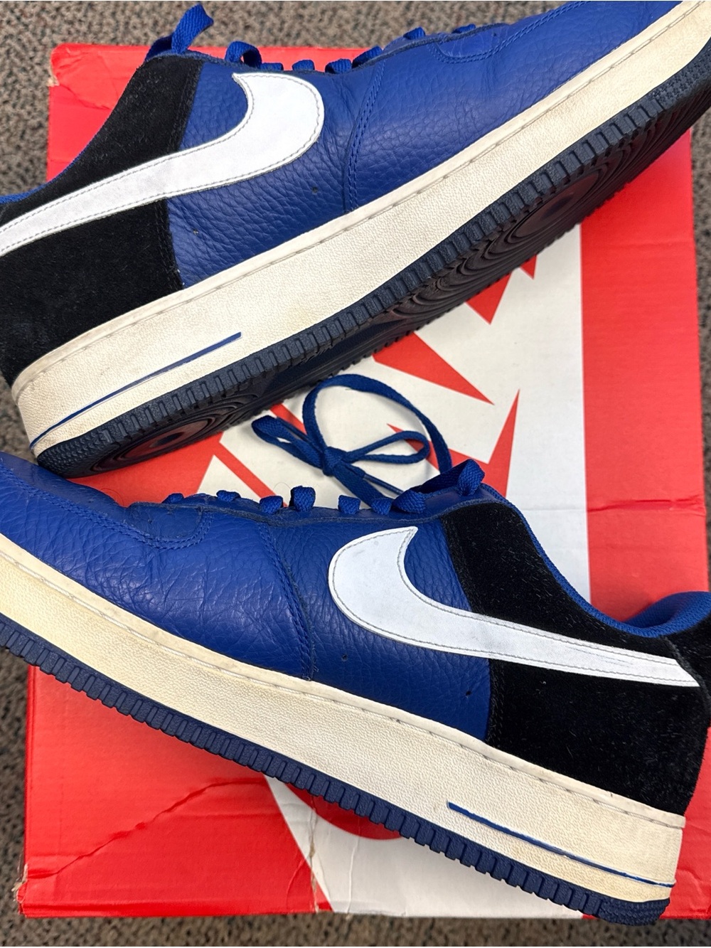 Nike Air Force 1 Old Royal Blue and White Low-Top Sneakers